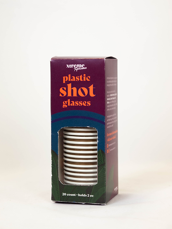 Unbreakable plastic mini shot glasses perfect for your own parties